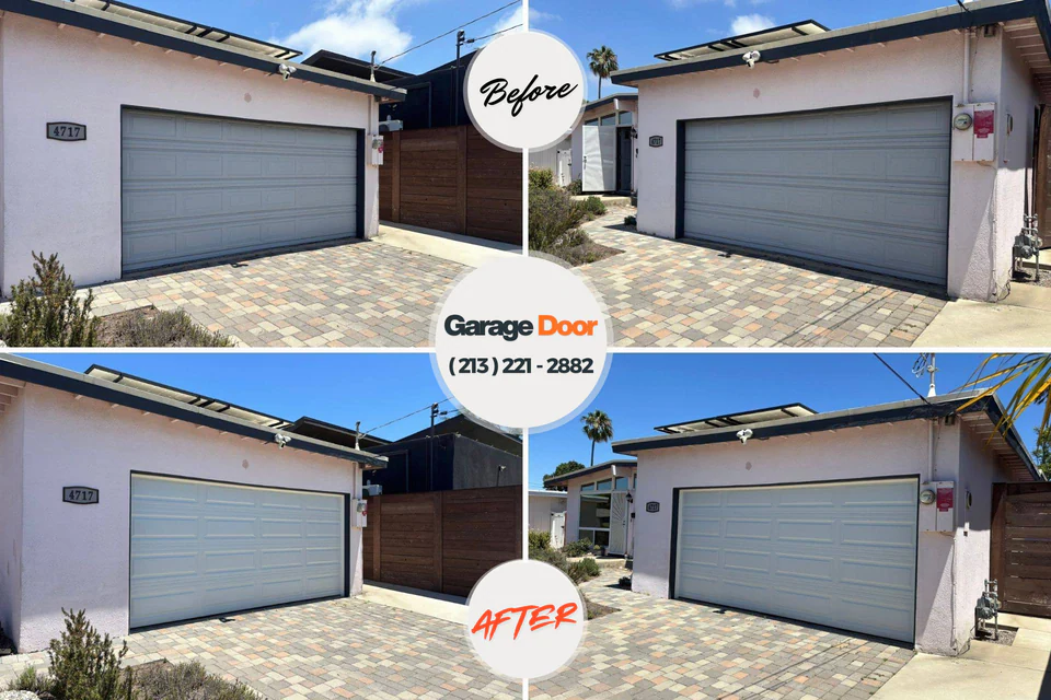 Before and after: garage door repair Ludwig Crystal City